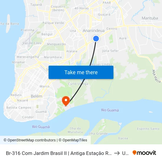 Br-316 Com Jardim Brasil II | Antiga Estação Rodoviária to Ufra map