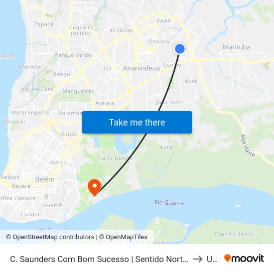 C. Saunders Com Bom Sucesso | Sentido Norte | Premol to Ufra map