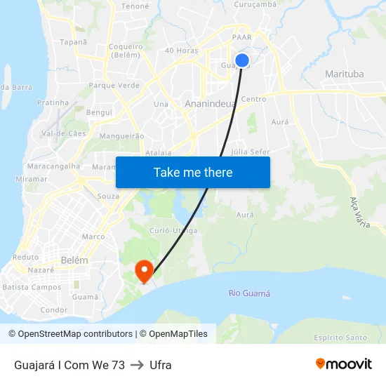 Guajará I Com We 73 to Ufra map