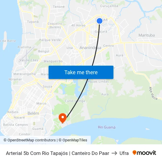 Arterial 5b Com Rio Tapajós | Canteiro Do Paar to Ufra map