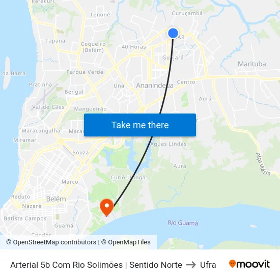 Arterial 5b Com Rio Solimões | Sentido Norte to Ufra map