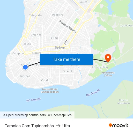 Tamoios Com Tupinambás to Ufra map