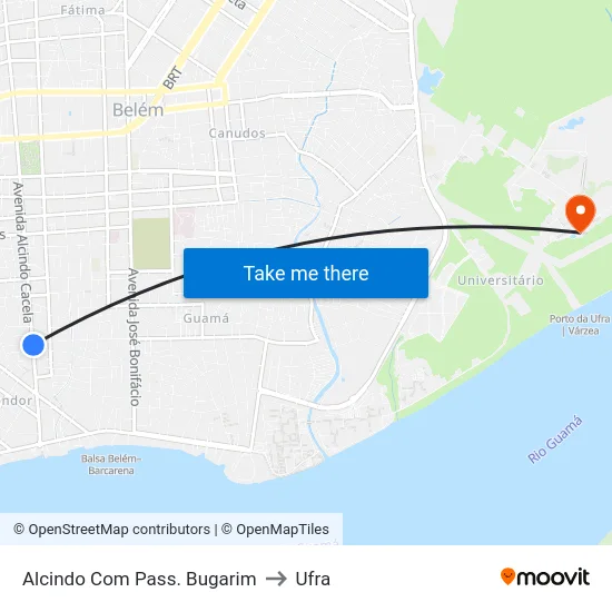 Alcindo Com Pass. Bugarim to Ufra map