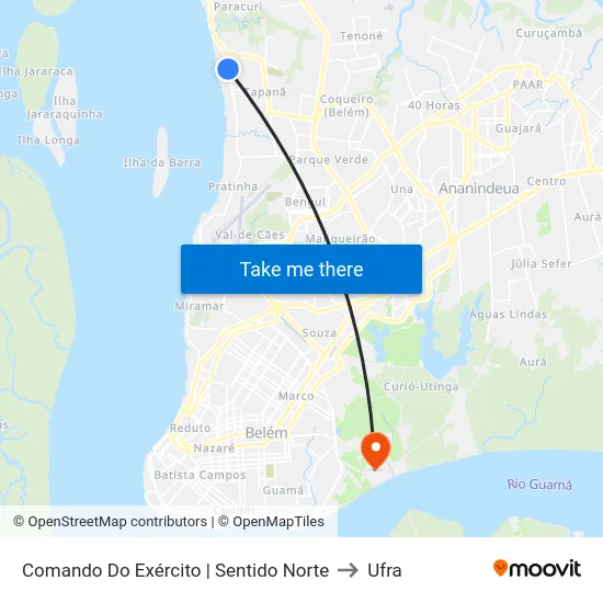 Comando Do Exército | Sentido Norte to Ufra map