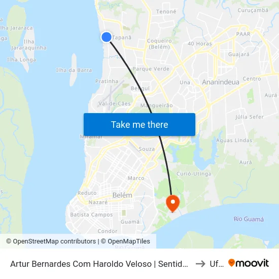 Artur Bernardes Com Haroldo Veloso | Sentido Norte to Ufra map