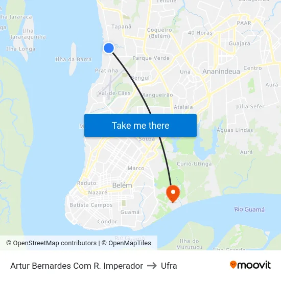 Artur Bernardes Com R. Imperador to Ufra map