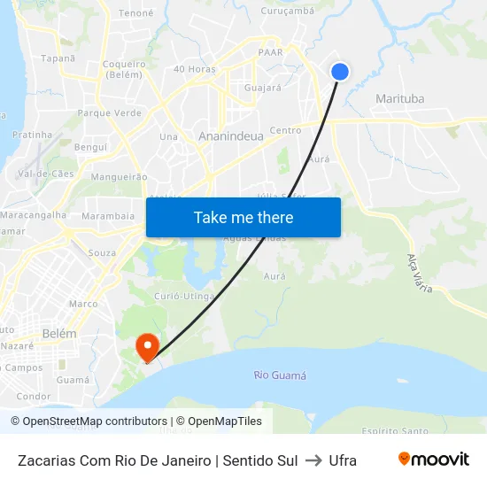 Zacarias Com Rio De Janeiro | Sentido Sul to Ufra map