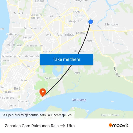 Zacarias Com Raimunda Reis to Ufra map