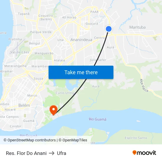Res. Flor Do Anani to Ufra map