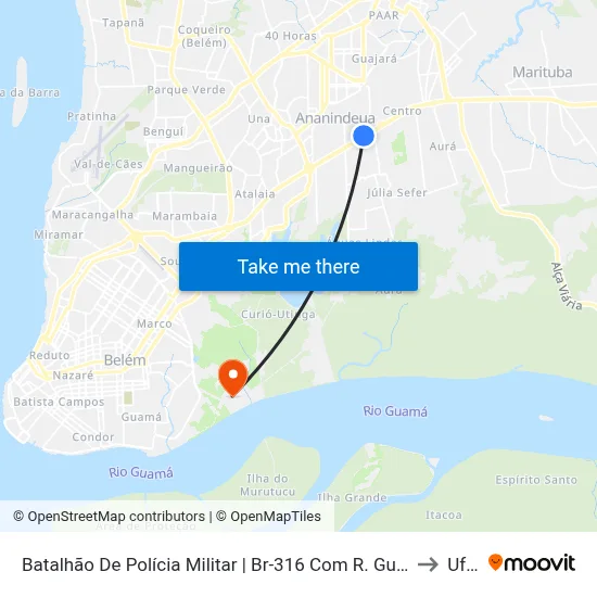 Batalhão De Polícia Militar | Br-316 Com R. Gurupá to Ufra map