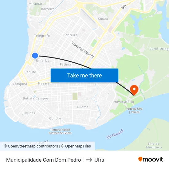 Municipalidade Com Dom Pedro I to Ufra map