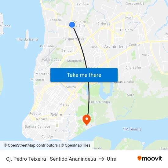 Cj. Pedro Teixeira | Sentido Ananindeua to Ufra map