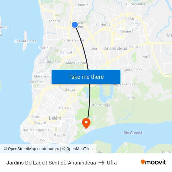 Jardins Do Lago | Sentido Ananindeua to Ufra map