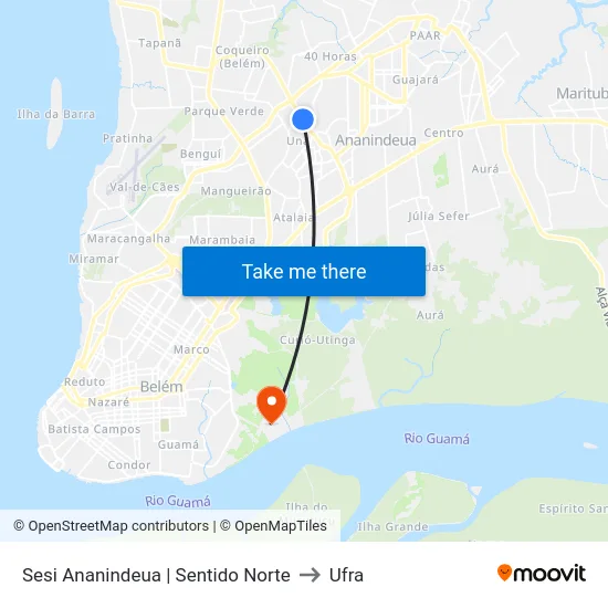 Sesi Ananindeua | Sentido Norte to Ufra map