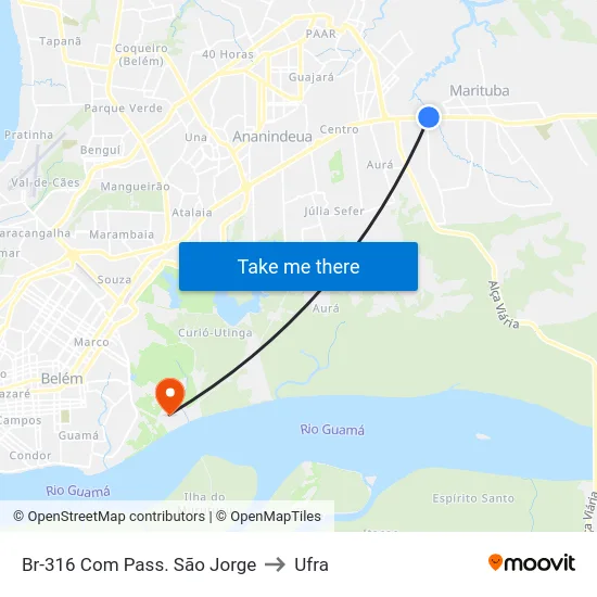 Br-316 Com Pass. São Jorge to Ufra map
