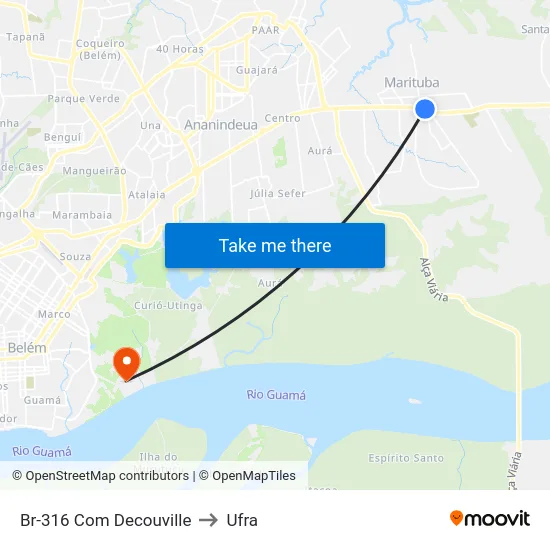 Br-316 Com Decouville to Ufra map