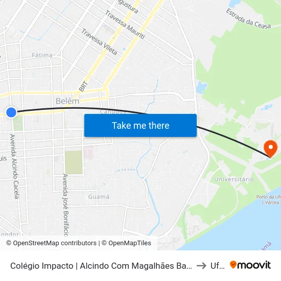 Colégio Impacto | Alcindo Com Magalhães Barata to Ufra map