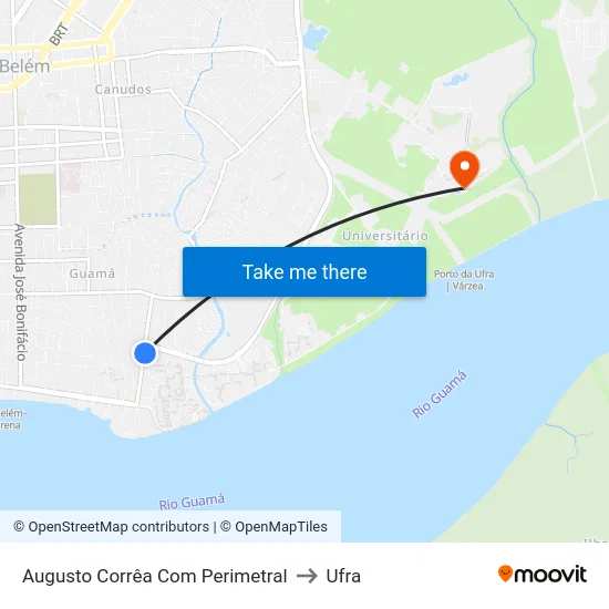 Augusto Corrêa Com Perimetral to Ufra map