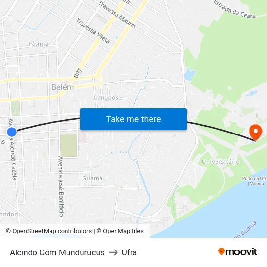 Alcindo Com Mundurucus to Ufra map