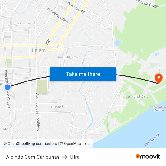 Alcindo Com Caripunas to Ufra map