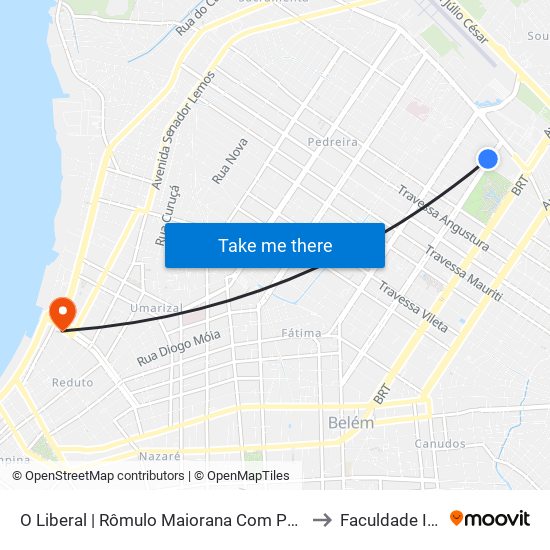 O Liberal | Rômulo Maiorana Com Perebebuí to Faculdade Ideal map