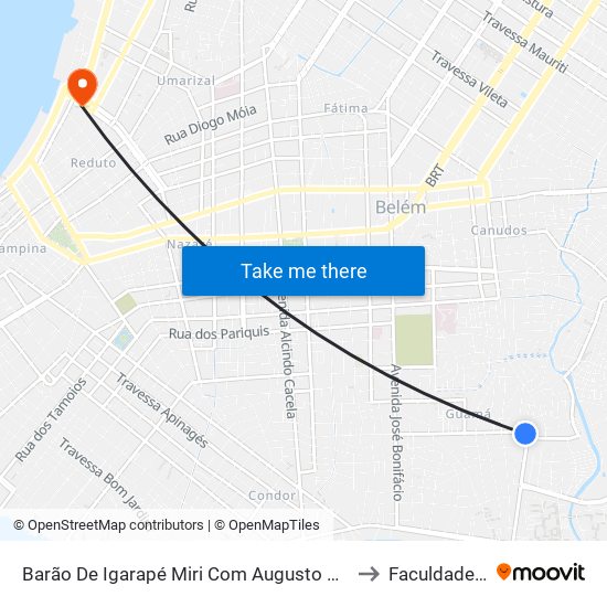 Barão De Igarapé Miri Com Augusto Corrêa | Clipper to Faculdade Ideal map