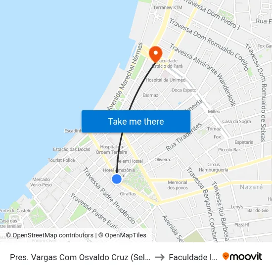 Pres. Vargas Com Osvaldo Cruz (Seletiva 03) to Faculdade Ideal map