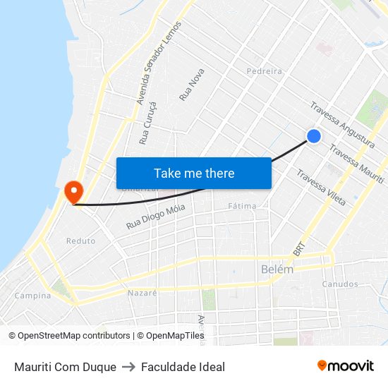 Mauriti Com Duque to Faculdade Ideal map