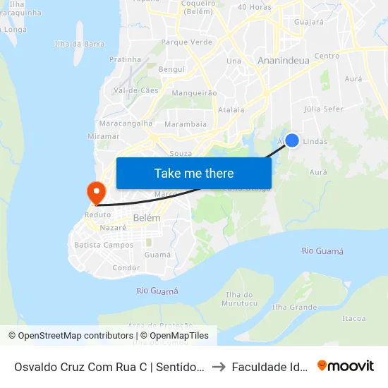 Osvaldo Cruz Com Rua C | Sentido Sul to Faculdade Ideal map