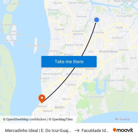 Mercadinho Ideal | E. Do Icuí-Guajará to Faculdade Ideal map