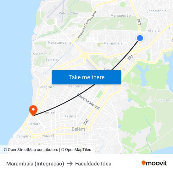 Marambaia (Integração) to Faculdade Ideal map