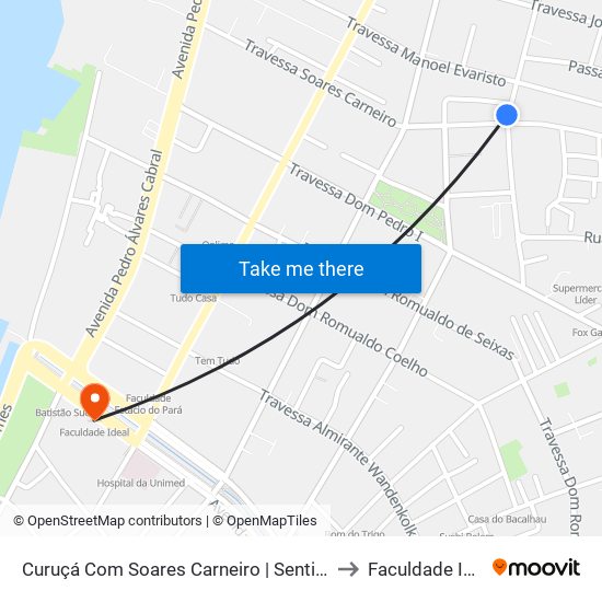 Curuçá Com Soares Carneiro | Sentido Sul to Faculdade Ideal map