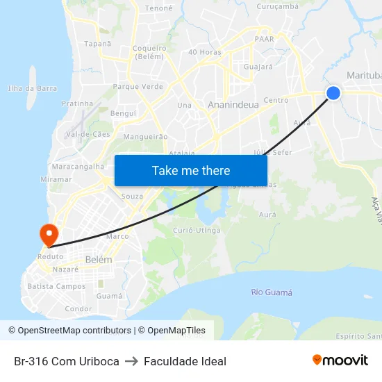 Br-316 Com Uriboca to Faculdade Ideal map