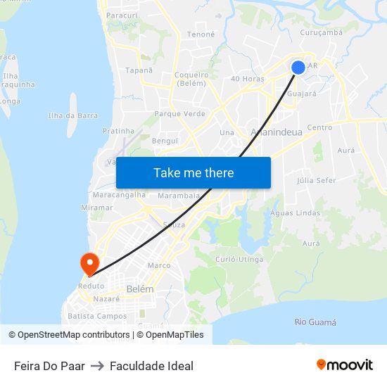 Feira Do Paar to Faculdade Ideal map