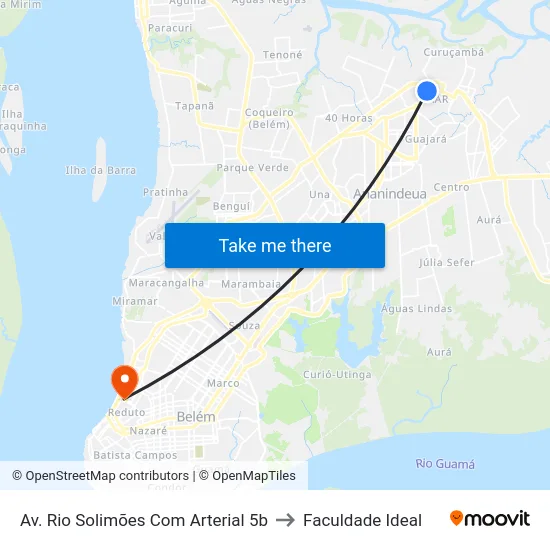 Av. Rio Solimões Com Arterial 5b to Faculdade Ideal map