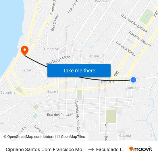 Cipriano Santos Com Francisco Monteiro to Faculdade Ideal map