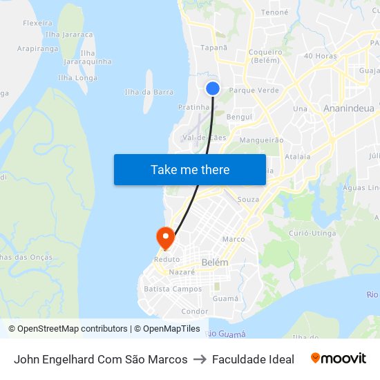 John Engelhard Com São Marcos to Faculdade Ideal map