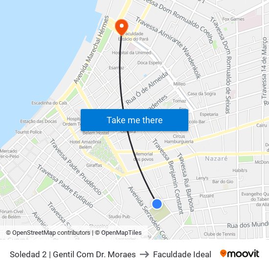 Soledad 2 | Gentil Com Dr. Moraes to Faculdade Ideal map