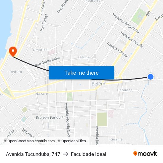 Avenida Tucunduba, 747 to Faculdade Ideal map