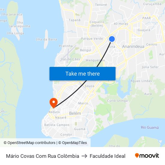 Mário Covas Com Rua Colômbia to Faculdade Ideal map