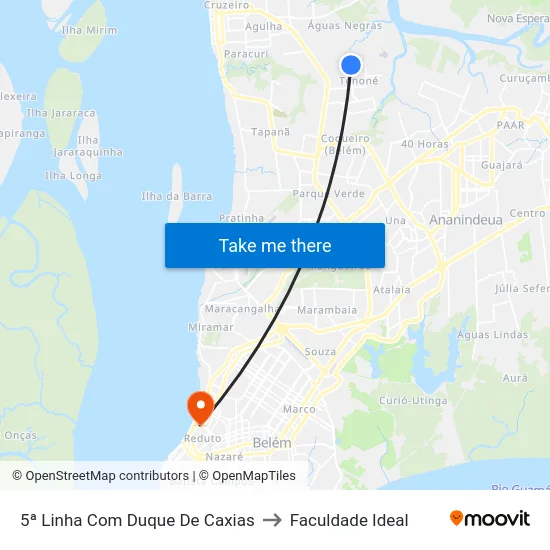 5ª Linha Com Duque De Caxias to Faculdade Ideal map