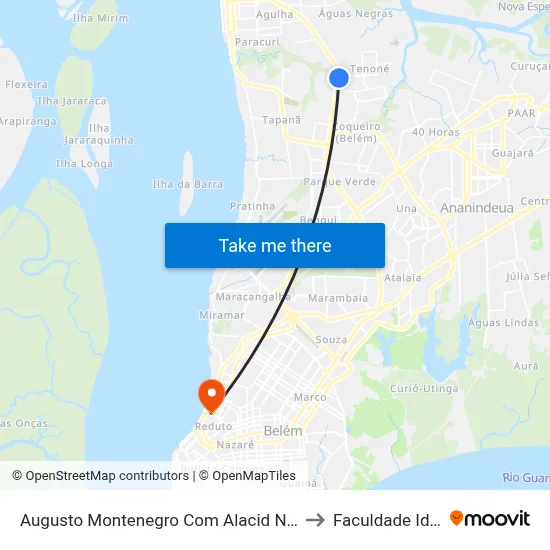 Augusto Montenegro Com Alacid Nunes to Faculdade Ideal map