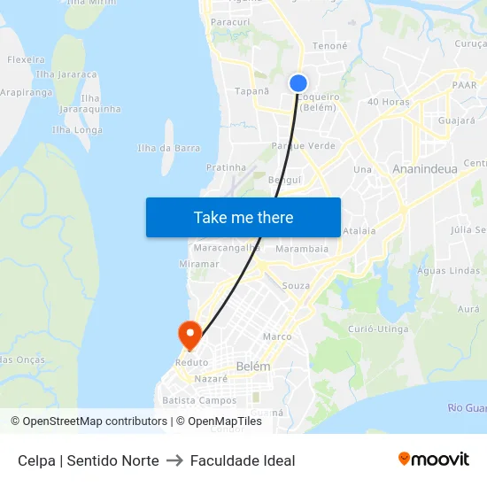 Equatorial | Sentido Norte to Faculdade Ideal map