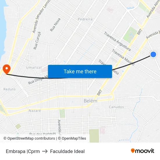 Embrapa |Cprm to Faculdade Ideal map
