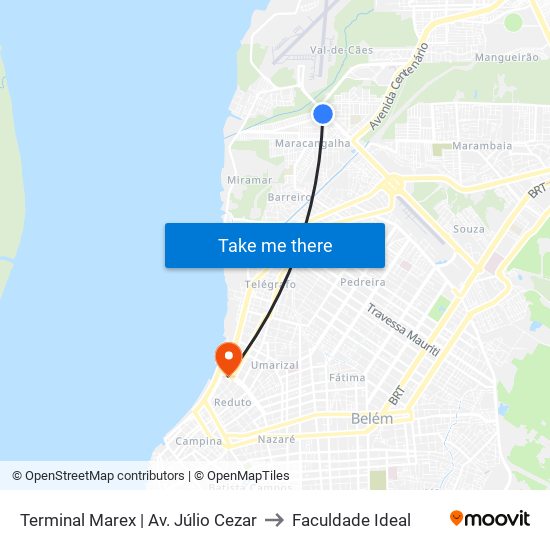 Terminal Marex | Av. Júlio Cezar to Faculdade Ideal map