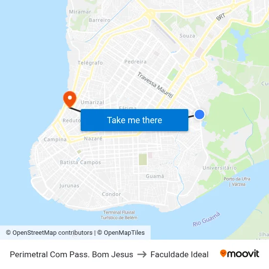 Perimetral Com Pass. Bom Jesus to Faculdade Ideal map