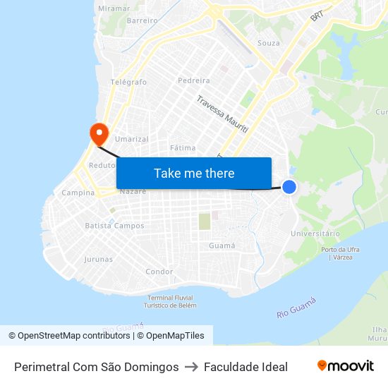 Perimetral Com São Domingos to Faculdade Ideal map