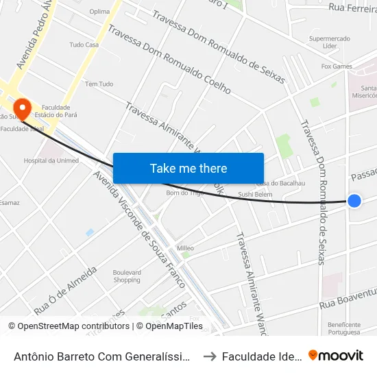 Antônio Barreto Com Generalíssimo to Faculdade Ideal map