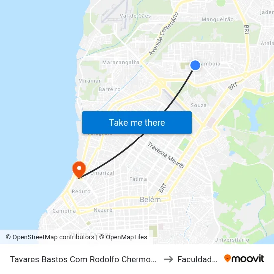 Tavares Bastos Com Rodolfo Chermont | Sentido Oeste to Faculdade Ideal map