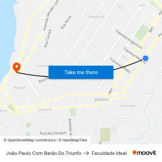 João Paulo Com Barão Do Triunfo to Faculdade Ideal map